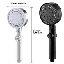5 Types Of Shower Heads With Multiple Functions, Pressure-Enhanced Large-Outlet Shower Heads, One-Button Stop Button, Equipped With Thick And High-Quality Silicone Nozzles, Universal Connectors For Bathroom Shower Heads, Multi-Functional Shower Heads, Bathroom Shower Accessories, Single-Head Shower Heads, Suitable For Households, Campers, Trailers, Apartments, And For Use In Low-Pressure Water Systems. - Multicolor - View 9