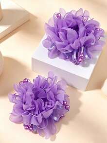 Bộ 2/4 phụ kiện tóc hình hoa dễ thương cho bé gái, dây buộc tóc xinh xắn để búi tóc, phù hợp cho sử dụng hàng ngày, biểu diễn sân khấu, lễ hội và tiệc tùng, món quà ngày lễ hoàn hảo. - Nhiều màu - Xem 13
