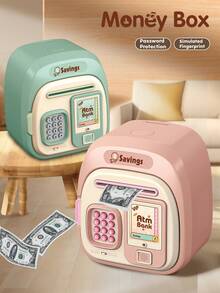 Automatic ATM Piggy Bank, Large Capacity Coin Bank With Key, Password, Fingerprint Unlock, Sound Effects, Gift For Children, Birthday Present (Random Accessories, Batteries Not Included) - Multicolor - View 4