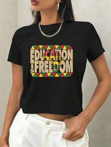 Dam-T-shirts - Svart - Visa 1