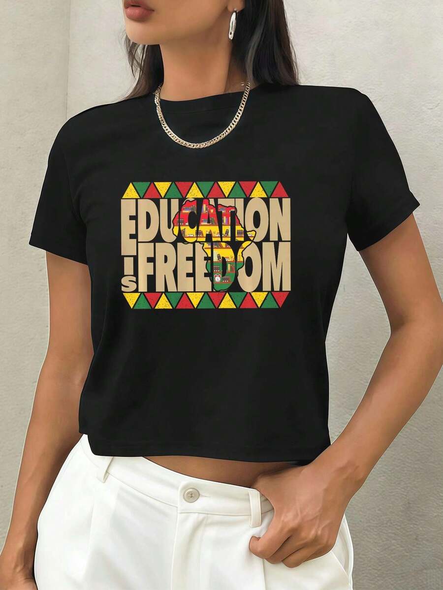 Dam-T-shirts - Svart - Visa 1