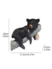 Resin Crafted Lifelike Black Bear Hanging Decor, Outdoor Garden Tree Branch Ornament - A - View 5