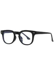 1 pièce Lunettes classiques de femme avec monture noire, couleur unie, décontractées pour un usage quotidien, les trajets, l'école. Modèle rétro polyvalent, convient pour l'informatique, la lecture, la rentrée scolaire. Confortables à porter. - Multicolore - Voir 2