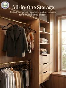 1/5/10/20个装 CHAWU 植绒涂层衣架 - 超强防滑高密度植绒（摩擦力提升300%），经8项耐久性测试，承重力强 / 360°旋转挂钩 / 符合人体工程学的黄金比例 - 彩色 - 查看 3