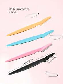 48/24/12/6/3/1 Pc Multi-Color Eyebrow Trimmer & Razor, Exfoliating Hair Removal Tool, Body & Facial Hair Grooming Kit With Long Handle Safety Blades And Precision Guards, Eyebrow Grooming Tool For Home Or Travel Use - Multicolor - View 8