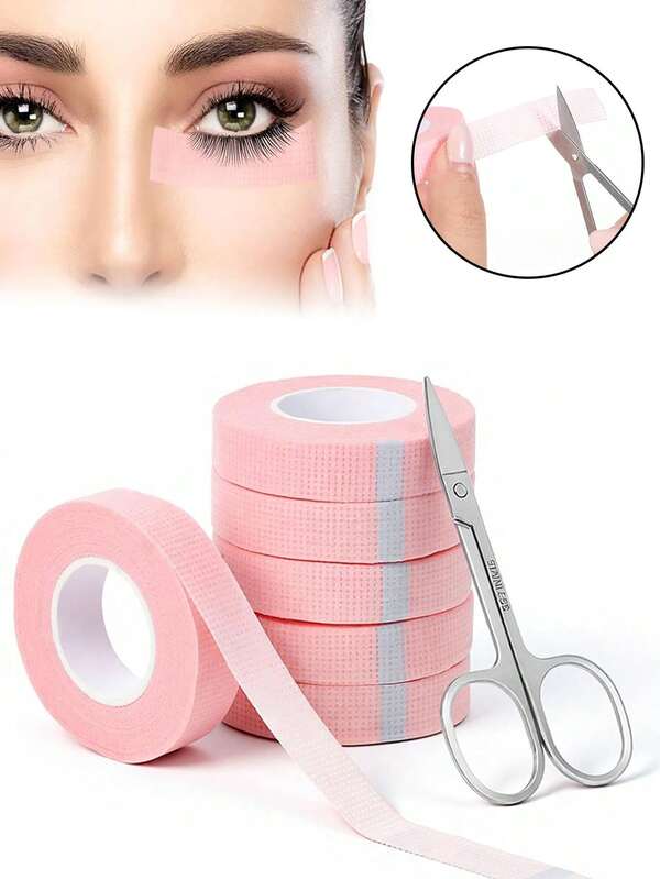 Set de 7 piezas de kit de pegatinas de sombra de ojos, 6 rollos de pegatinas de delineador para extensión de pestañas, incluye tijeras para cejas, pegatinas de sombra de ojos y pegatinas de delineador, herramientas de maquillaje