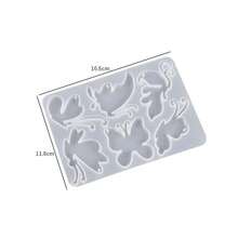 Khuôn silicon tự làm mặt dây chuyền hình bướm bằng nhựa epoxy pha lê (phiên bản đầy đủ) - Khuôn silicon để làm mặt dây chuyền và móc khóa - trắng - Xem 10
