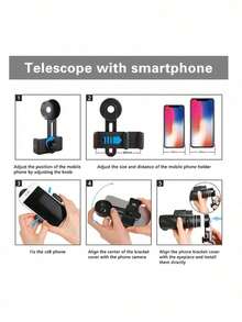 10x42 Black Standard Monocular Telescope Kit, Includes Phone Clip And Tripod, HD Monocular Telescope Suitable For Birdwatching Magnification, Compatible With Most Android Phones - A - View 4
