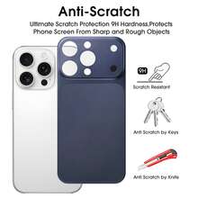 Miếng dán bảo vệ ống kính màu trơn siêu mỏng, mặt lưng PC mờ, tương thích với iPhone 16 Pro/15 Pro Max/14 Pro, màu xanh đậm, quà tặng Ngày của Mẹ. - xanh đậm - Xem 4