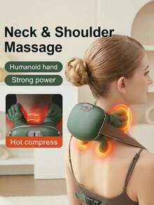 FIYIBAN A New Type Of Pressure-Sensitive Neck And Shoulder Massager, Featuring Advanced Finger Pressure Massage, Hand, Shoulder And Neck Massage Functions, Equipped With Vibration And Heat Therapy Functions, Rechargeable, Suitable For Home, Office And Travel Use. - Multicolor - View 2
