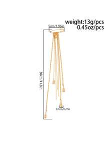 1枚金色水滴流苏别针胸针，优雅链条吊坠胸针，适合搭配外套和衬衫，男女皆宜的朋克风个性胸针 - 水滴胸針 - 查看 9