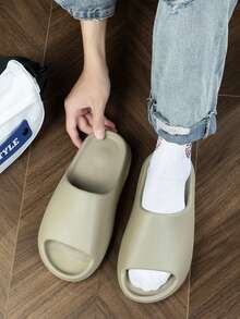 Unisex Summer Slide Sandals With Soft Elastic Anti-Slip Durable Sole. Ideal For Daily, Beach, Shopping, Yoga & Sports, Great Gift For Friends. - 米棕 - 查看 8