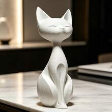 1pc Elegant Cat Statue Decor, Minimalist Art Sculpture, Indoor/Outdoor Home Decoration For Living Room, Bedroom, Bedside, Desk, Garden, Creative Design, Exquisite Craftsmanship - A - View 1