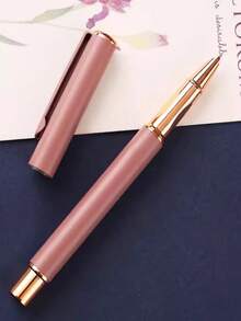 1 penna + 50 st. refillpatroner, matt metallreservoarpenna, mjuk skrift, lämplig för skolan, kontoret, present, kompatibel med 3,4 mm bläckpatroner - 51-delat set - Visa 6
