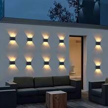 2/4/6/8pcs High-Efficiency Solar Powered Wall Lights, Auto Sensor Lighting, Outdoor IP44 LED Lights, Rectangular, Landscape Lighting For Yard & Exterior - 6LED - View 11