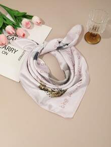 1pc Street Style Cute Cat & Polka Dot Star Print Bandana/Scarf,Holiday,Travel Essential - Multicolor - View 19