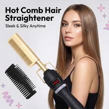 Máy duỗi và uốn tóc 2 trong 1, dụng cụ tạo kiểu tóc nhanh, mượt mà, thích hợp cho kỳ nghỉ lễ. - màu đen - Xem 9