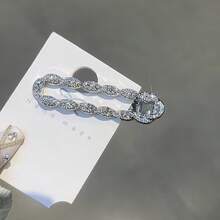 シンプルな韓国風の高級感のある合金クリップ、ラインストーン払いきお手頃贅沢ヘアクリップ、前髪サイドクリップ、ダックビルクリップ、多目的ヘアアクセサリー - 三角形 - チェックする 10