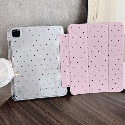 1 chiếc bao da máy tính bảng chấm bi hồng và nâu có ngăn đựng bút, tương thích với iPad 10.9/10.2/ Air thế hệ thứ 5/Pro 11/10/9.7/Air 2/ (thế hệ thứ 7)/ (thế hệ thứ 8)/ Air 4/5/ Pro 11/ Thế hệ thứ 10 10.9 inch 2022 Smart Case/ Air 13 (M3 2025)/ Air 11 (M3 2025)/ Air 11 (M3 2025)/ 11 (A16 2025)/ Tương thích với Galaxy Tab S10+/S9/A9, Tương thích với 5/5PR/6/6PRO/7/7PRO, Tương thích với Oppo Pad, Tương thích với Matepad, Tương thích với Honor Pad.