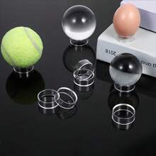 1/3/6/12pcs Clear Round Ball Display Stand, Transparent Baseball Box, Golf Ball Box, Small Baseball Acrylic Display Rack With Round Acrylic Plastic Display Stand, For Decorating Egg Crystal Ball, Golf Ball, Baseball, Softball, Tennis Ball, Ball Collections, 3 Different Sizes Provided - Transparent Circle - View 6