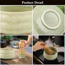Juego de té matcha japonés, juego de té matcha japonés tradicional, también se puede regalar a amigos o colegas - Estilo aleatorio - Ver 4