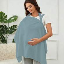 1件棉质纱布哺乳巾，透气哺乳围巾带硬质支撑环，哺乳围裙，多功能汽车座椅遮阳篷，复活节礼物 - 彩色 - 查看 12
