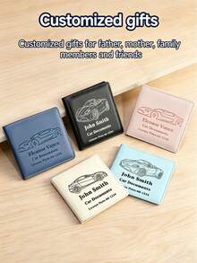 Porte-documents de voiture personnalisable, organisateur de documents d'immatriculation et d'assurance véhicule personnalisé avec photo et texte, portefeuille en cuir PU pour permis de conduire pour hommes et femmes, accessoire de voiture personnalisé, convient pour les cartes, le permis de conduire et les documents du véhicule, étui pour cartes, accessoire automobile - Multicolore - Voir 8