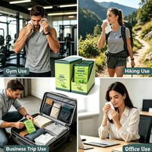 Zepirrcl 1/3 Boxes Disposable Portable Mini Cleaning Wipes For Adults. Soft, Individually Wrapped. Cleanse Your Body Anytime, Anywhere. Suitable For Sports, Outdoor Activities, Picnics, And Parties. 60 Sheets/Box, 15*20CM. - 3BOXES - 查看 8