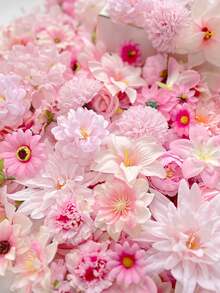 100/40/25/1pcs Mini Silk Flower Heads, Small Pink Mixed Artificial Rose Daisy Faux Flowers, Bulk, Suitable For Crafts, Artificial Scattered Flower Heads, Sunflowers, Suitable For Wedding Hair Accessories, Dress Decoration Mini Flower Heads - Multicolor - View 5