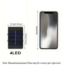 2/4/6/8 piezas Luces de pared solares de alta eficiencia, iluminación con sensor automático, lámparas LED rectangulares IP44 para exteriores, iluminación de paisaje para patio y pared exterior - 4 LED - Ver 4