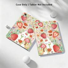 1pc Strawberry, Cat & Star Pattern Flip Cover Tablet Case With Pen Slot, Compatible With Honor Pad 8/9/10, Honor GT 11.5inch/X7/X8A/X9/X8Pro/X9Pro/V9/V8 Pro, Matepad 11 Inch 2023/2022, Apple 10th Gen/ 11 2025 (A16), A9/A9+/A11/S11/S10 FE+, Auto Sleep/Wake Function, Suitable For School Season, Valentine's Day, Holiday Gifts - Multicolor - View 8