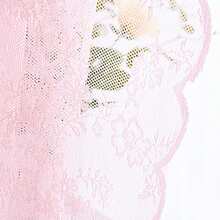 1pc Spring/Summer Lace Trim Rustic Style Sheer Curtain, Suitable For Camping, Restaurant, Party, Holiday And Daily Home Decor In Bedroom, Living Room, Easy Installation - Pink - View 6