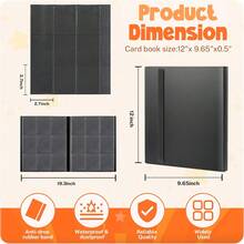 Card Binder, 9 Pocket Trading Card Album Folder,20 Pages, 360 Card Capacity Sports Card Binder, Premium Card Binders Compatible With MTG, TCG, Baseball Cards (Black) - Black - View 5