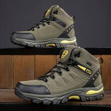 Botas de senderismo para hombres, duraderas y de moda, adecuadas para uso casual al aire libre. Zapatos de senderismo para hombres, zapatos de trekking al aire libre, zapatos de escalada, zapatos de montañismo de campo traviesa - Verde militar - Ver 3