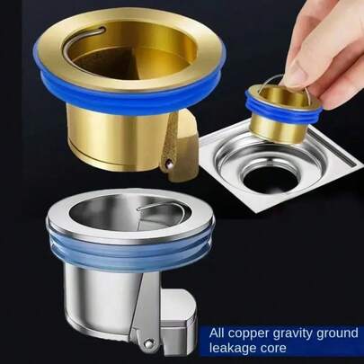 Affordable Odor-Resistant Drain Core, Essential Bathroom Floor Drain Core, Copper Toilet & Shower Drain Core With Anti-Odor & Anti-Pest Device, Elastic Self-Sealing Core, Bathroom Accessory, Strong Suction Drain Core, Odor Lock, Deep Anti-Odor Drain Core, Drain Plug, KE3D