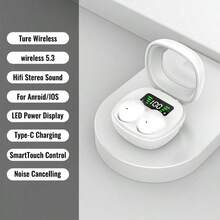 Mini In-Ear Wireless Headphones With Noise Cancellation, HIFI Surround Stereo Bass, Smart Digital Display, Long Battery Life, Universal Compatibility - View 6