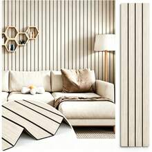 Tấm ốp tường vân gỗ 3D, tấm ốp tường PVC dạng lưới tự dính, tấm trang trí giả gỗ cách âm tự dính, giấy dán tường tự dính có thể tháo rời, decal vinyl, thích hợp trang trí tường phòng khách, phòng ngủ, kích thước: 15,75 inch * 15,75 inch - Lưới tản nhiệt vân gỗ 2 - Xem 10