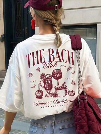 1件女士夏季圆领短袖T恤，度假风印花，休闲宽松版型，舒适，适合夏季穿着，海滩、街头、日常活动、工作、办公室聚会等场合。