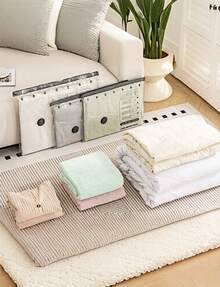 Travel Space Saving Vacuum Storage Bags, 3 Sizes Thick Leak-Proof Reusable Clothes Quilt Compression Bags, Dust Moisture Proof Wardrobe Luggage Organizer - 查看 3