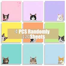 1/4/8 Sets Notas Adhesivas con Forma de Gato Negro Lindo, Adecuadas para Escritorio de Oficina, Bloc de Notas Autoadhesivos, Cuadernos Cuadrados con Patrones de Gato, Adecuados para Útiles Escolares, Regalos para Amantes de los Gatos, Regalos para Maestros, Decoración de Tablero de Anuncios con Tema de Gatos - Unitalla - Ver 12