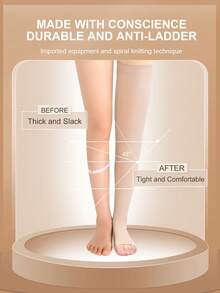 23-32mmHg Compression Leg Warmers (Grade 2) | Thigh High Compression Stockings, Open Toe Calf Compression Sleeve With Anti-Slip Grip, Suitable For Men And Women - KF-wBY-02 - View 3