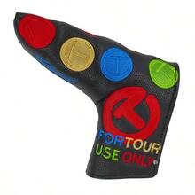L-Shaped & Straight Golf Putter Head Covers, Universal Protective Club Covers - 彩色T直條 - 查看 2