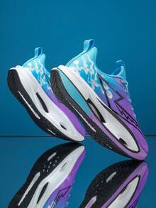 Zapatos para correr transpirables para hombres y mujeres - Diseño de corte bajo para estabilidad, suela exterior de EVA gruesa antideslizante y resistente al desgaste, parte superior de tela transpirable y cómoda, suela de goma duradera adecuada para carretera, sendero y entrenamiento físico - Cómodo todo el año, rango de tallas completo, unisex, zapatos deportivos y casuales, tela minimalista de moda, zapatos de entrenamiento cruzado para hombres, zapatos casuales diarios, zapatos para correr. - Morado - Ver 11