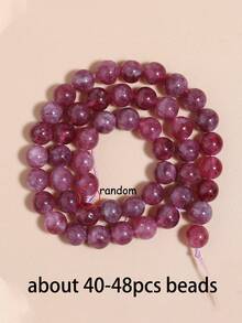6/8/10mm Natural Stone Beads, Purple Stone, Spodumene, Tiger Eye Agate, Elegant Round Loose Beads, Energy Stone, Suitable For Prayer Beads, Yoga, Jewelry Making Accessories - Multicolor - View 22