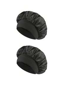 1/3pcs Solid Color Soft Satin Sleep Cap, Suitable For Bedroom, Travel, Office, School - Multicolor - View 14