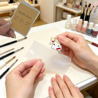 1/2 Túi Sách Thực Hành Vẽ Móng Tay Trong Suốt, Sổ Thực Hành Vẽ Móng Tay DIY, Bảng Thực Hành Tô Màu và Vẽ Móng Tay cho Người Mới Bắt Đầu, Hình Dán Thực Hành Vẽ Móng Tay, Keo Dầu Móng Đa Chức Năng, Bảng Phối Màu