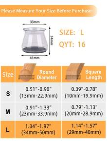 4/8/16/24/36 piezas Protectores de piso para patas de muebles, adecuados para pisos de madera dura, almohadillas para muebles, deslizadores de patas de silla, cubiertas de silicona para patas de silla, previenen rasguños en el piso y reducen el ruido, aplicables para cocina, sala de estar, dormitorio, cafetería, 3 estilos disponibles - Gris claro transparente - Ver 13
