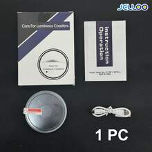 JELLOO 2入 7色變色 LED 車用杯架燈，180mAh USB 充電式防水發光杯墊，汽車內飾配件 - 通用款-發光 - 查看 12