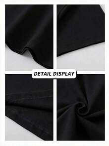 Camiseta de manga corta con cuello redondo suave y casual de verano para mujer, tops para salir, algodón, vintage, estilo callejero europeo y americano, casual deportivo, estilo unisex, estilo casual urbano, tops bonitos, Gen Z, curvas, ropa Y2K, camisetas divertidas, tops para damas, conjuntos de vacaciones para mujer, top lindo, camiseta gráfica, conjuntos de primavera, camisetas holgadas, ropa de calle retro, estilo de los 90, estilo de los 2000, subcultura, top negro, tops blancos, atuendo de fiesta de los 90. - Negro - Ver 6