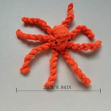 1个彩色章鱼编织绳咀嚼玩具，耐用防咬洁牙互动拉扯玩具，适合幼犬和中型犬，缓解无聊和压力，宠物用品 - 彩色 - 查看 5